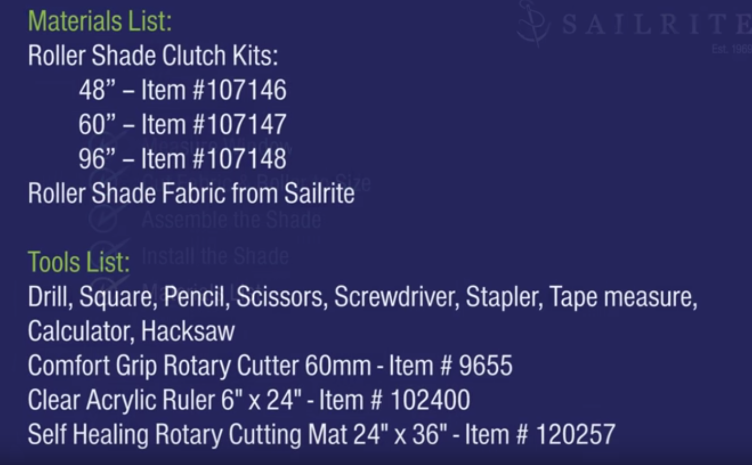 Materials List