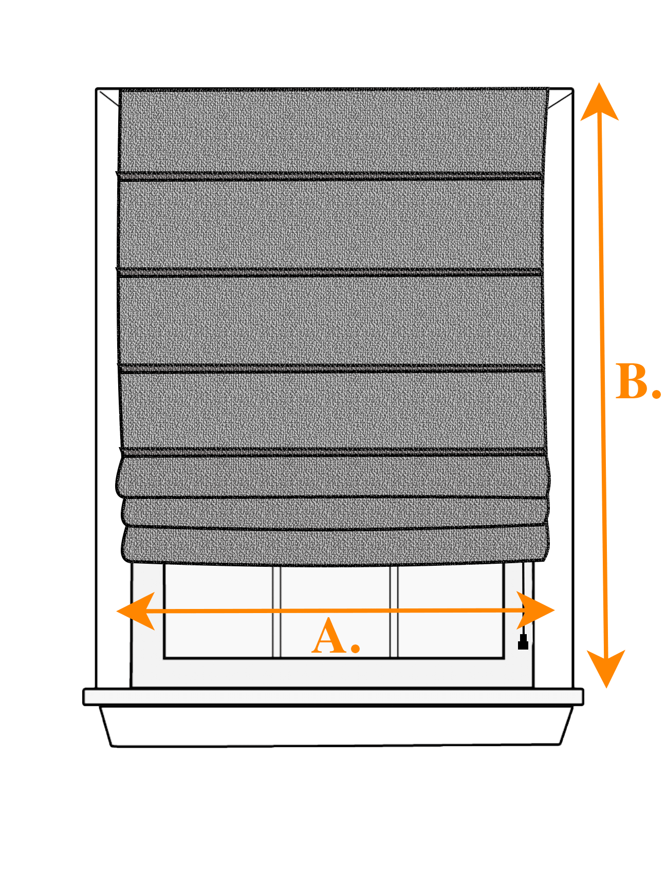 Sleeve-Ribbed Roman Shade Illustration